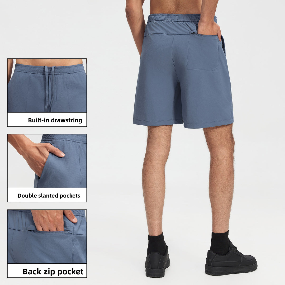 Knot & Curve Men's Lightweight Breathable Athletic Shorts with Pockets