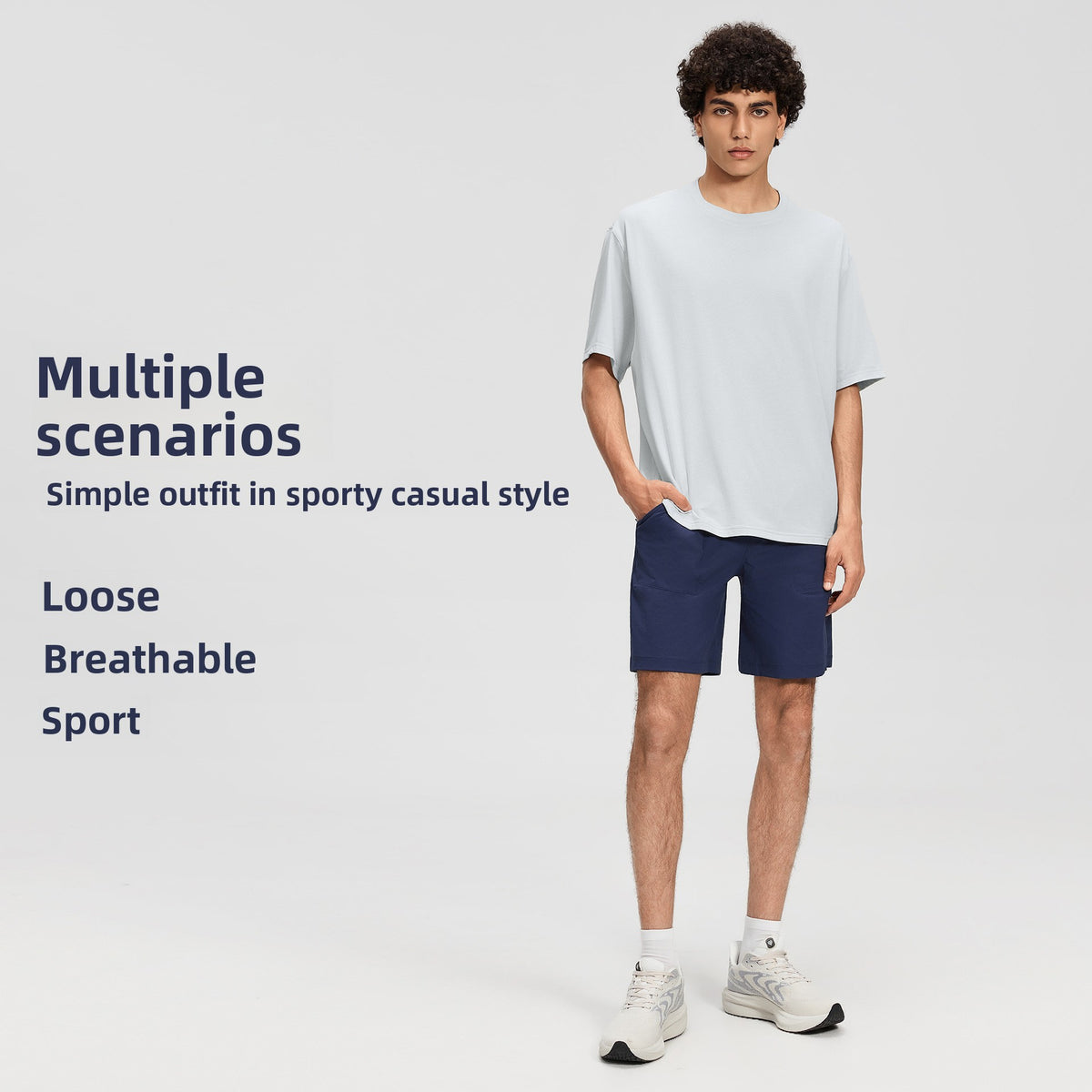 Knot & Curve Men's Lightweight Breathable Athletic Shorts with Pockets